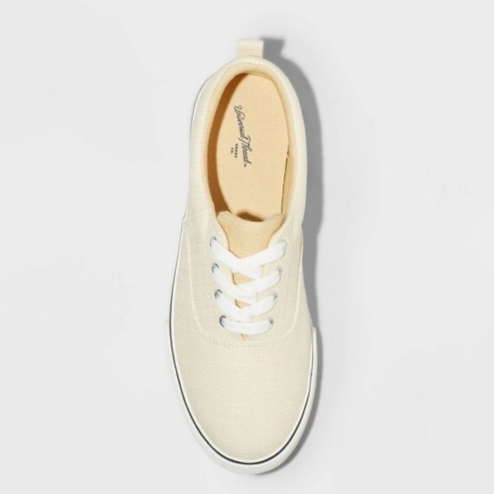 Universal Thread Casual Cream Lace Up Canvas Sneakers